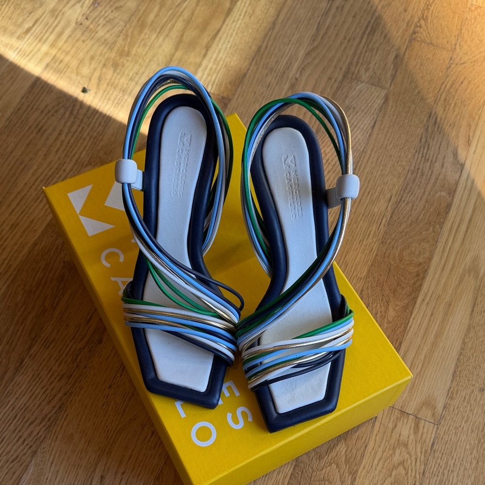 Mercedes Castillo Salma High Marine Multi Silk Nappa sandal